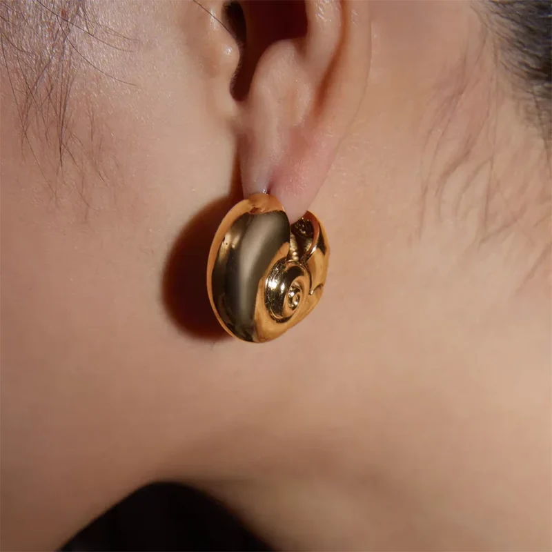 Boucles d'Oreilles Escargot Doré
