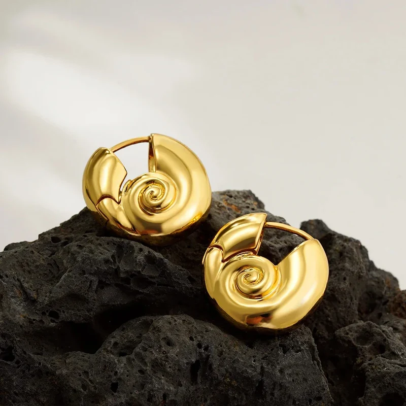 Boucles d'Oreilles Escargot Doré