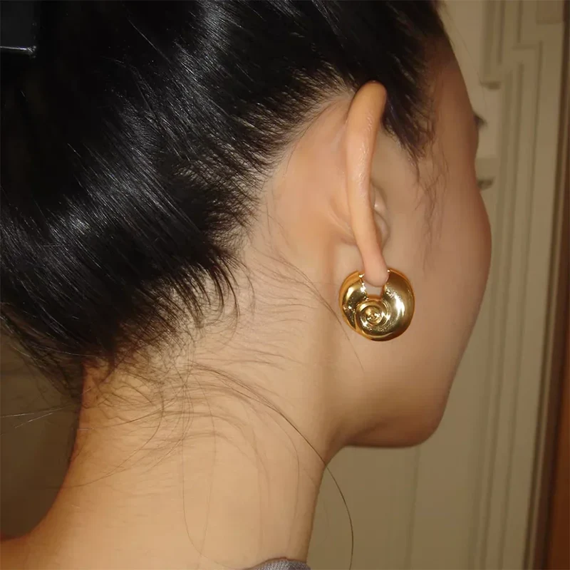 Boucles d'Oreilles Escargot Doré