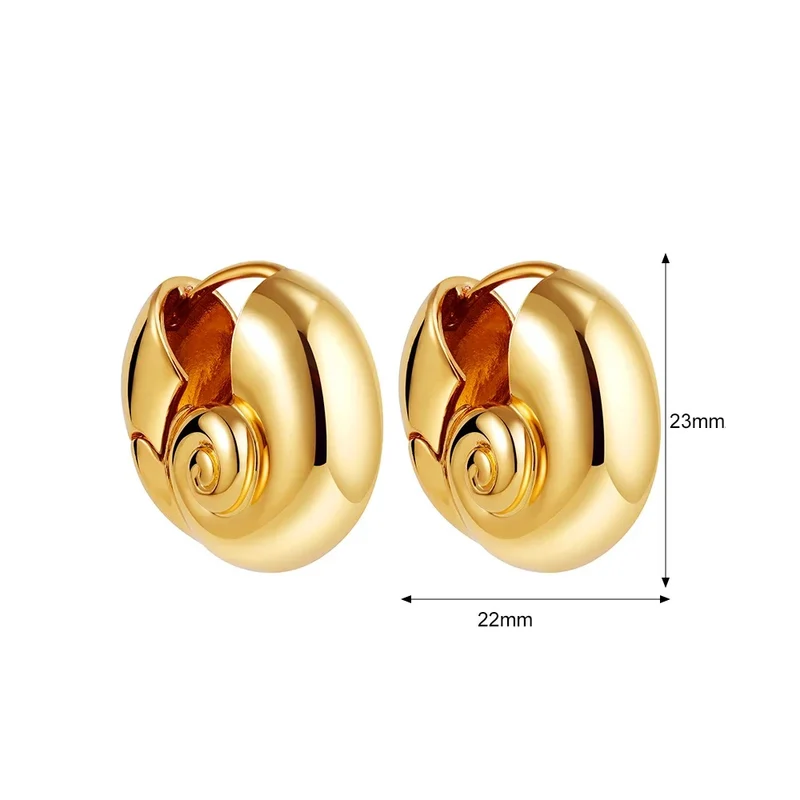Boucles d'Oreilles Escargot Doré