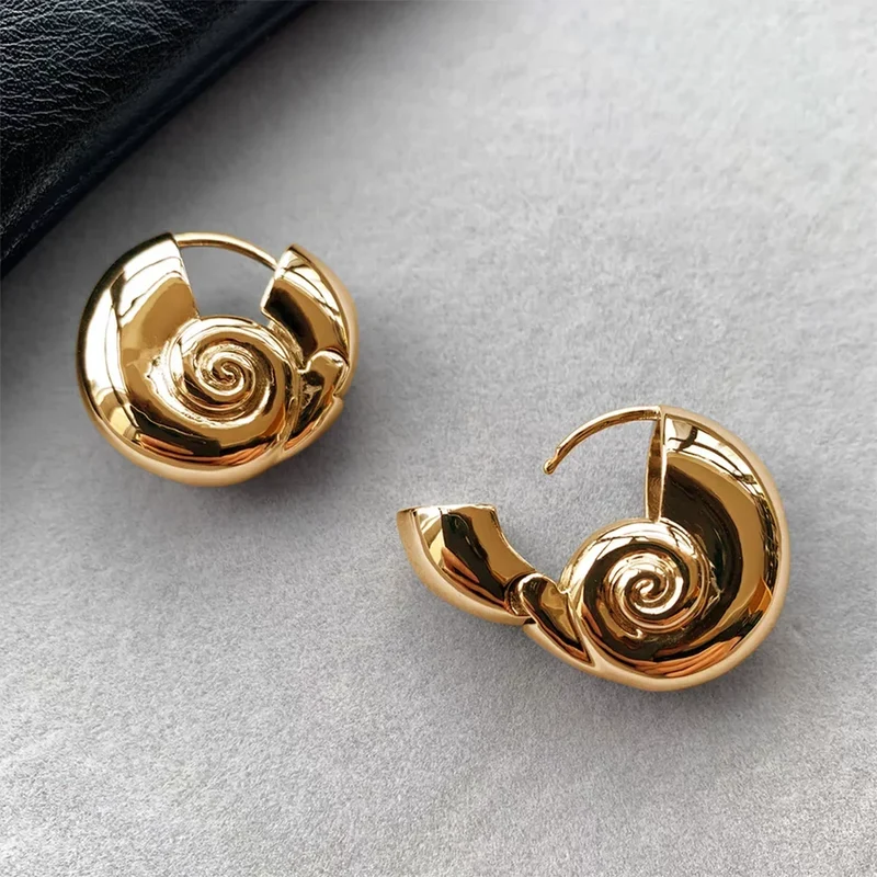 Boucles d'Oreilles Escargot Doré
