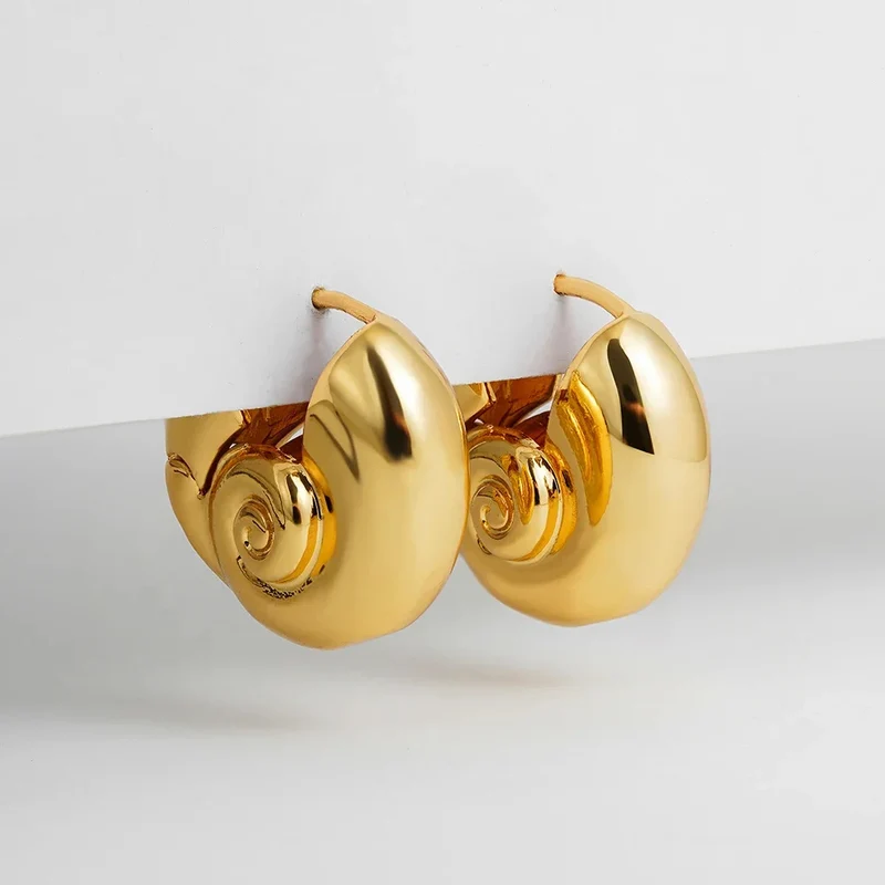 Boucles d'Oreilles Escargot Doré