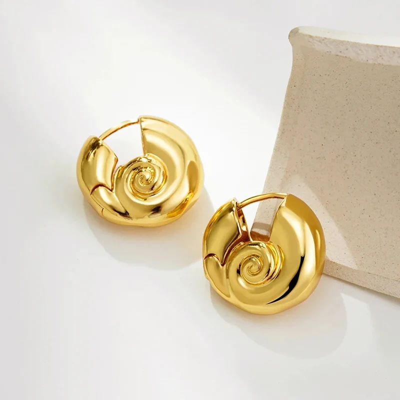 Boucles d'Oreilles Escargot Doré