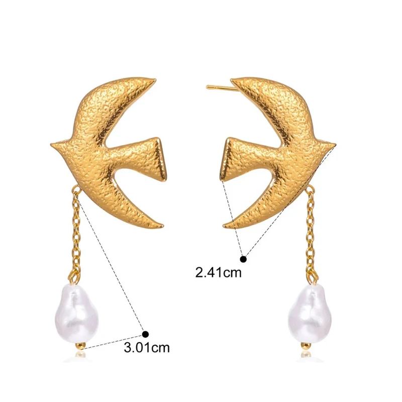 Boucles d'Oreilles Oiseaux et Perles