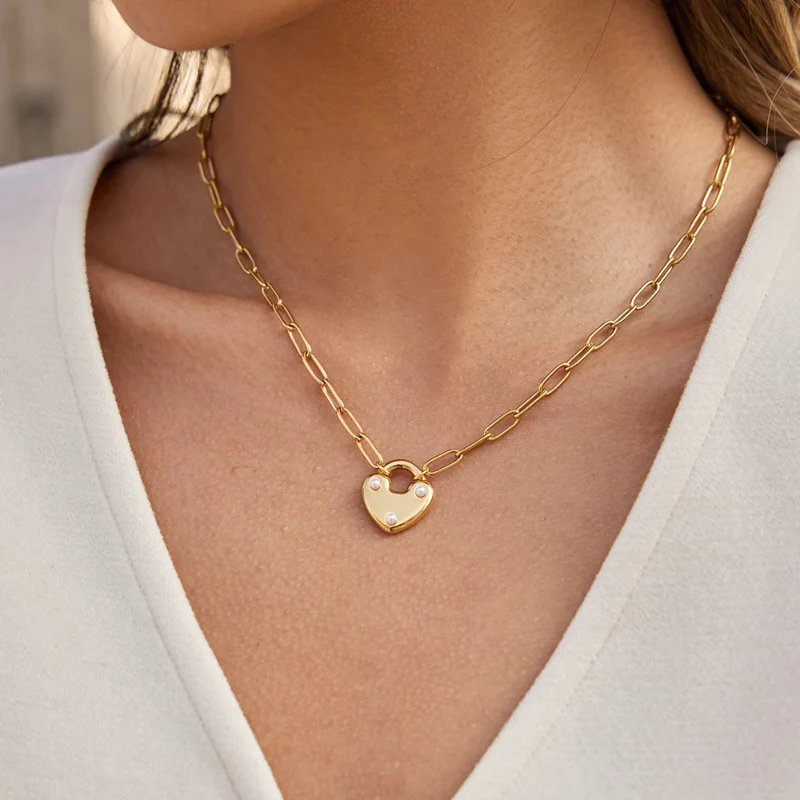Double Collier Clé & Coeur Cadenas