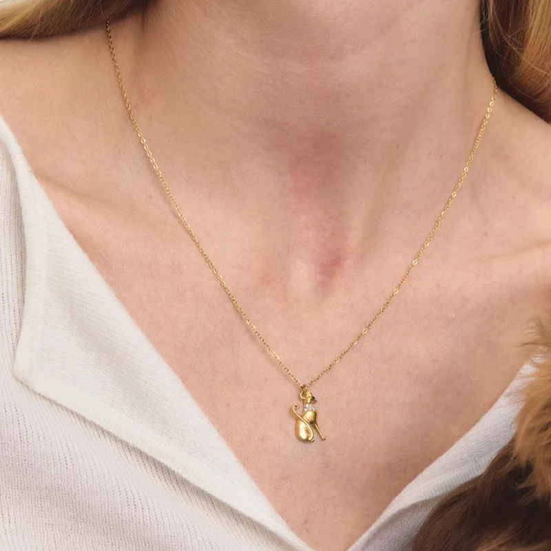 Collier Chat Élégant