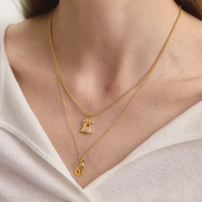 Collier Chat Élégant