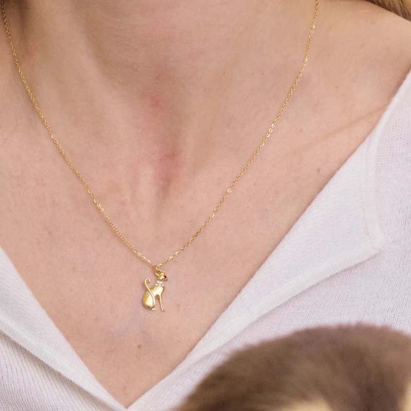 Collier Chat Élégant