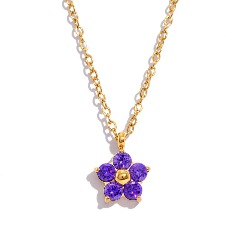 Collier petite Fleur Strass