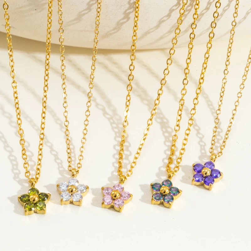 Collier petite Fleur Strass