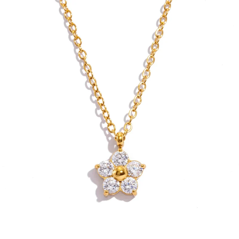 Collier petite Fleur Strass