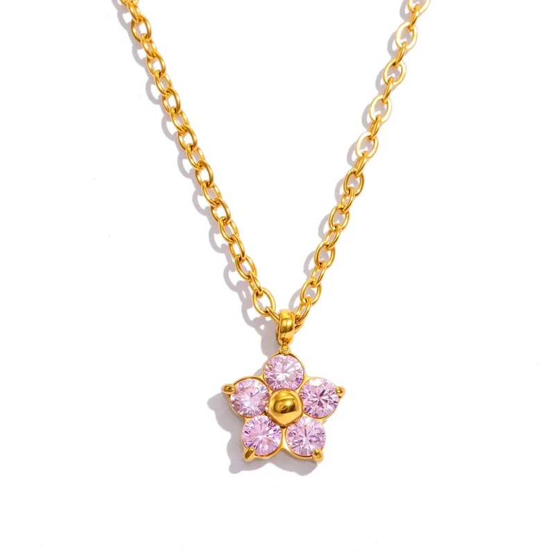 Collier petite Fleur Strass