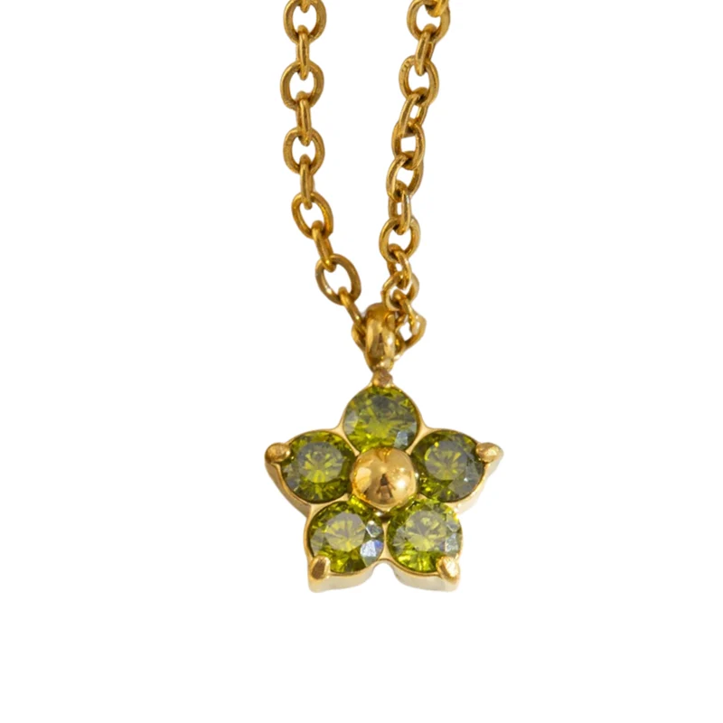 Collier petite Fleur Strass