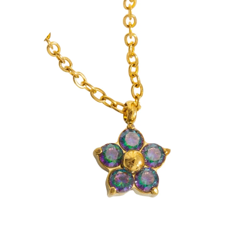 Collier petite Fleur Strass