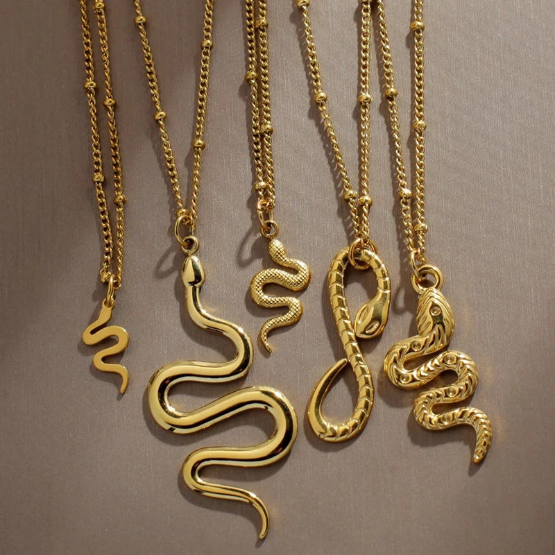 Collier pendentif Serpent Simple