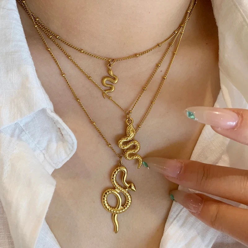 Collier Serpent Doré