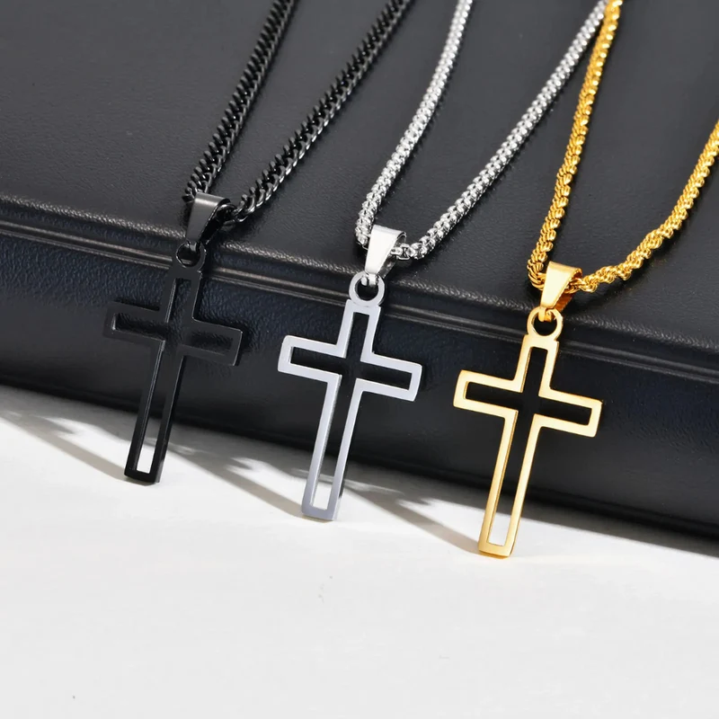 Collier Croix Ajourée Homme