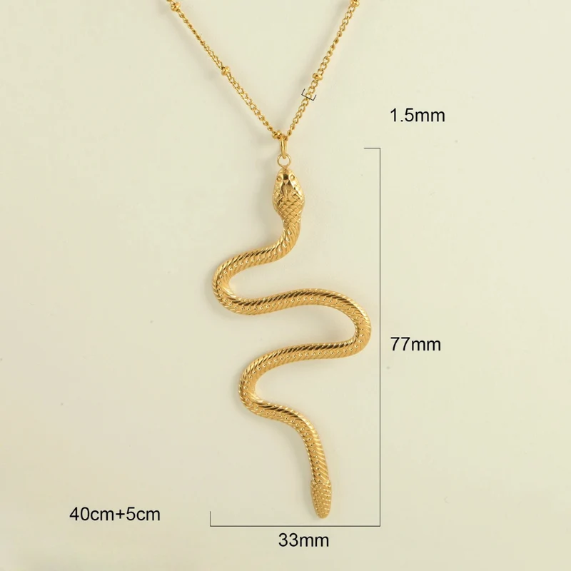 Collier pendentif long Serpent
