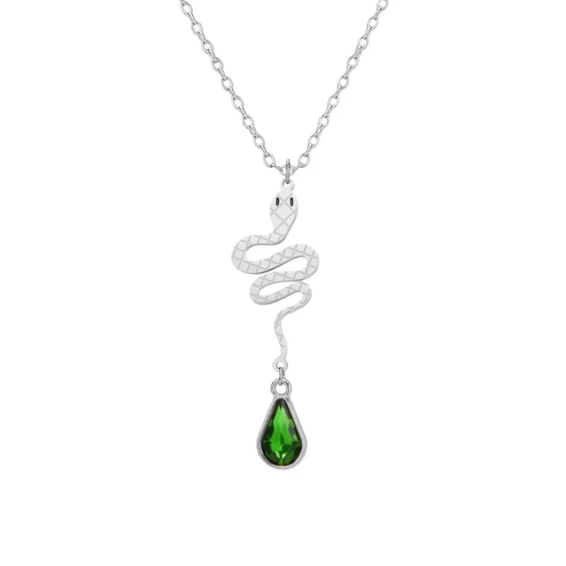 Collier Serpent Perle Verte