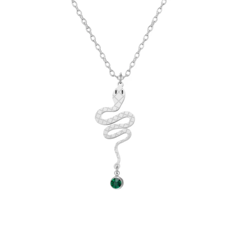 Collier Serpent Perle Verte