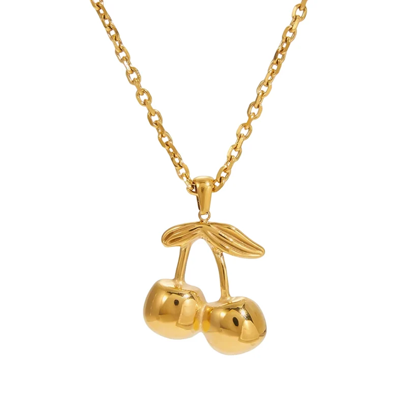 Collier Cerise Or Femme