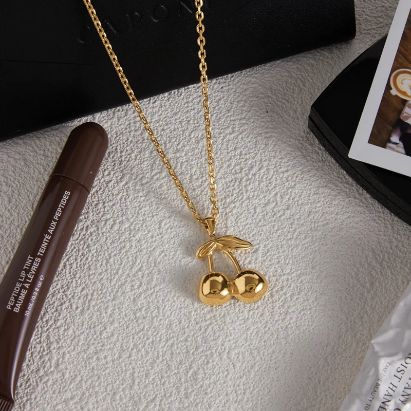 Collier Cerise Or Femme