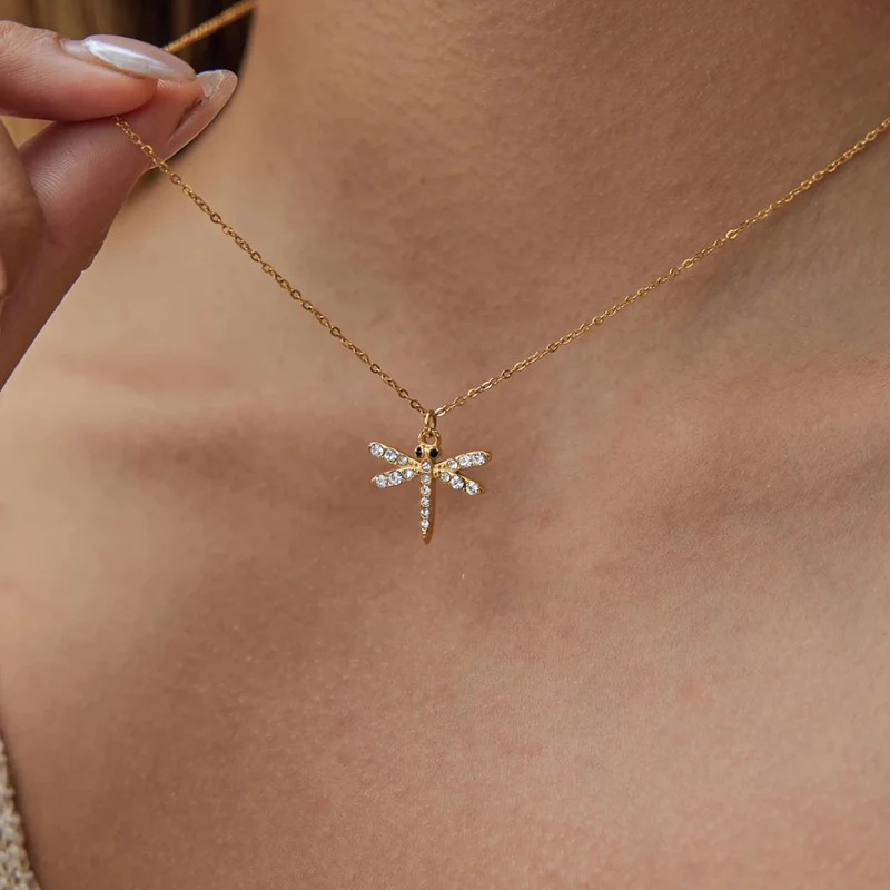Collier Libellule Strass