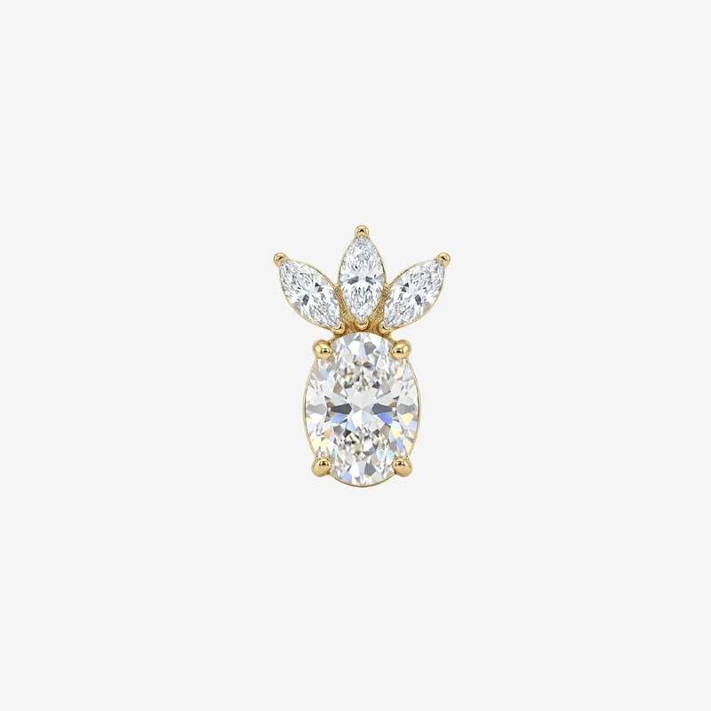 Piercing Ananas Cristal Brillant et Coloré (1 pièce)