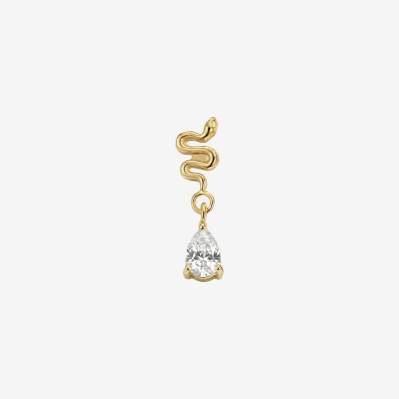 Piercing Petit Serpent Raffiné en Cristal (1 pièce)