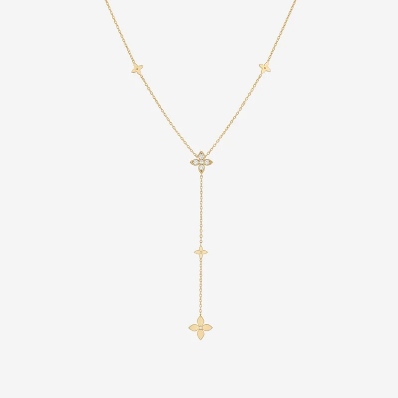 Collier Opéra Quatre Pétales Raffiné