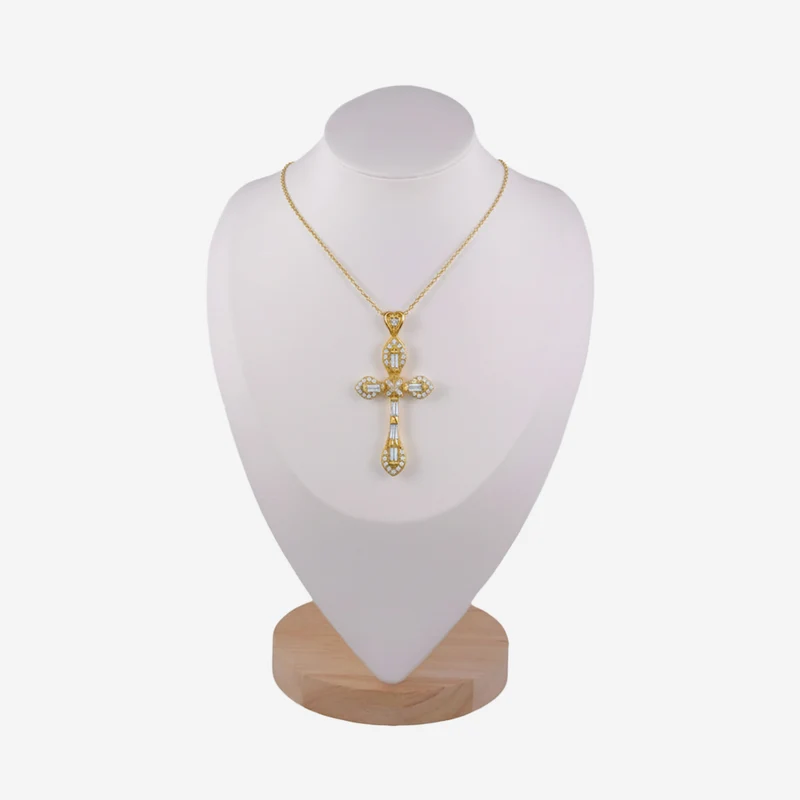 Collier Croix Minimaliste avec Cristaux Brillants