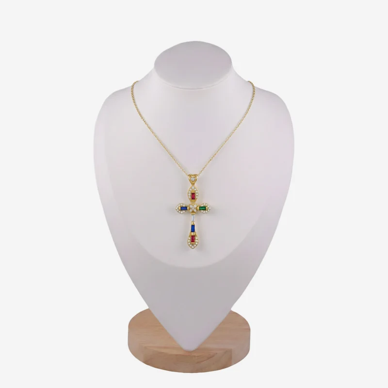 Collier Croix Minimaliste avec Cristaux Brillants