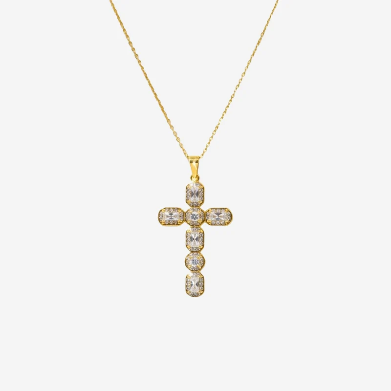Collier Croix en Cristaux Raffiné