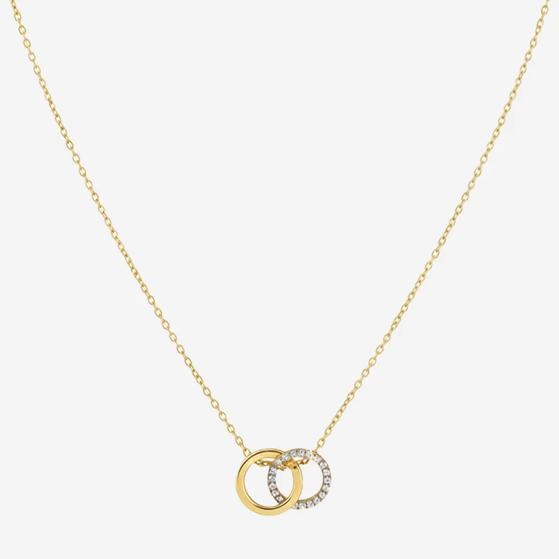Collier Double Cercle Raffiné avec Mini Strass