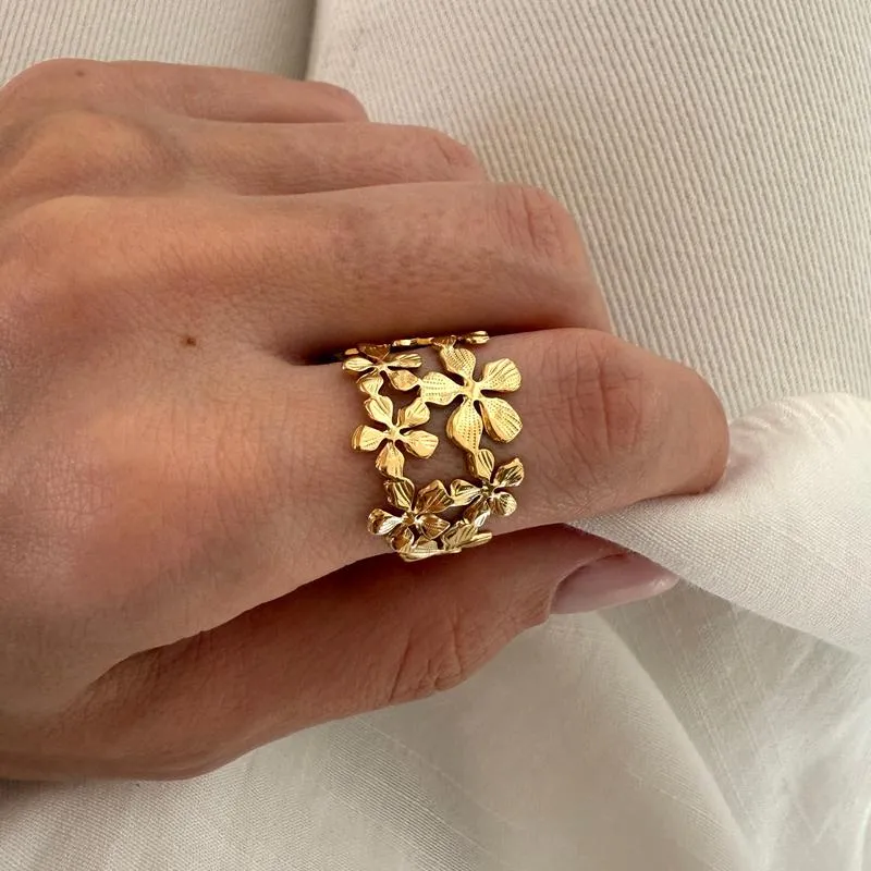 Bague "Floé" acier