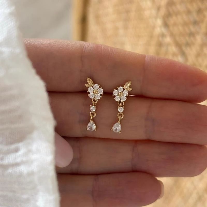 Boucles d'oreilles "Florette" plaqué or