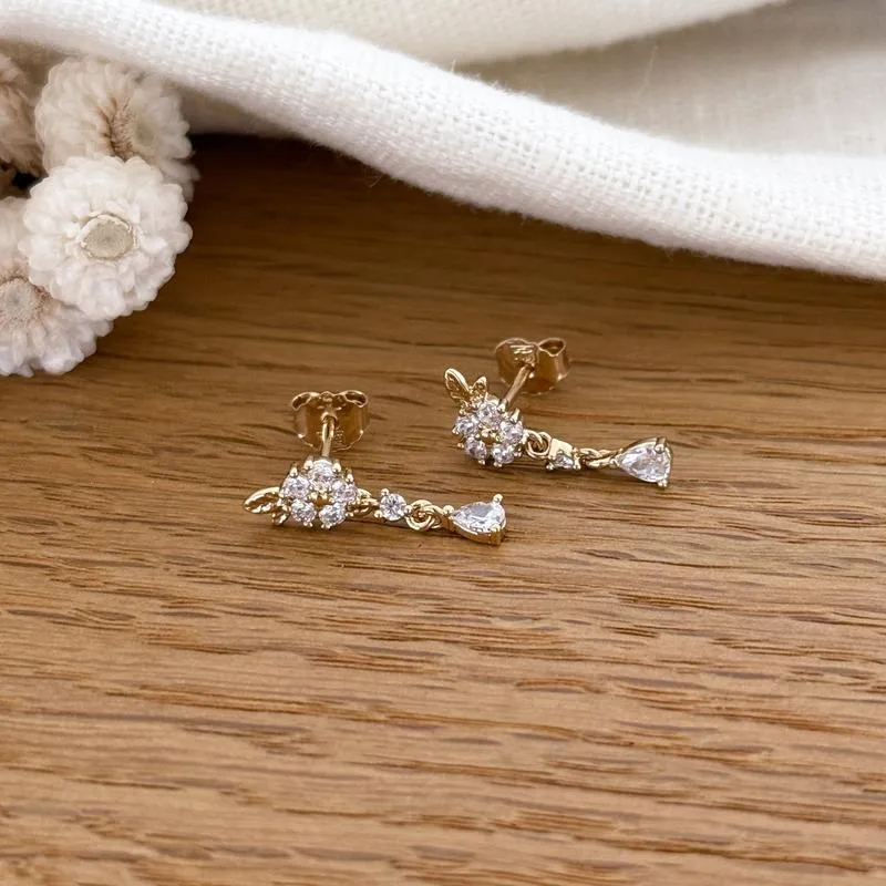 Boucles d'oreilles "Florette" plaqué or