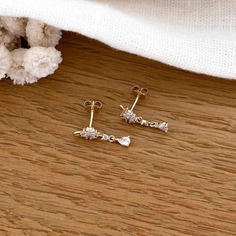 Boucles d'oreilles "Florette" plaqué or