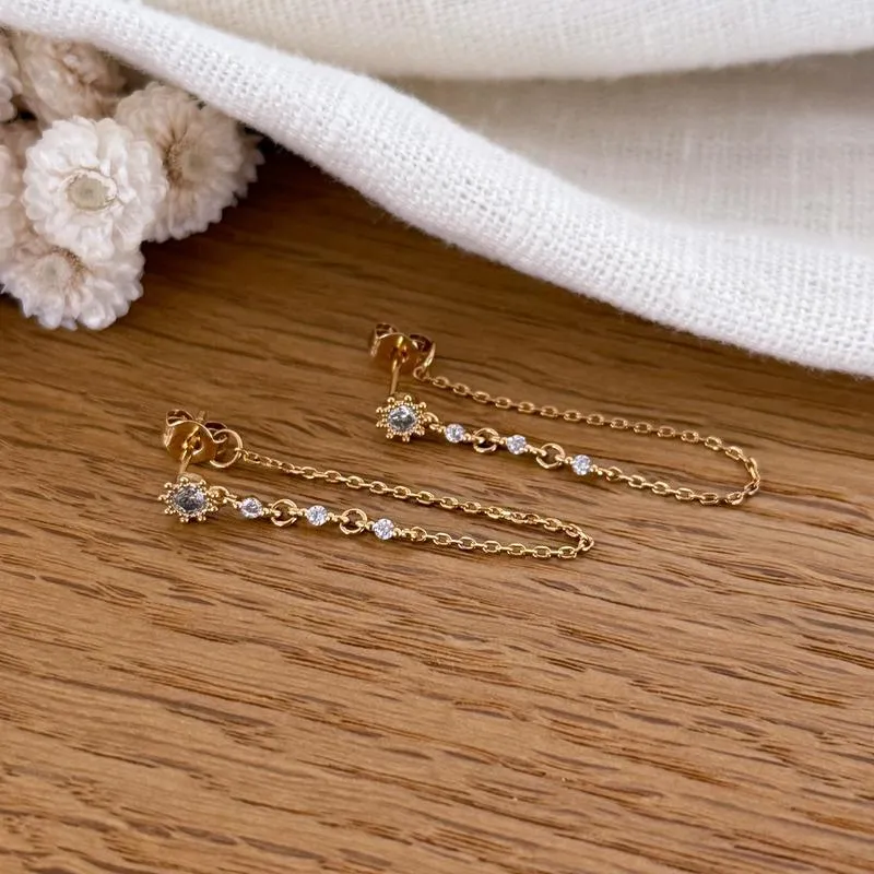 Boucles d'oreilles "Chainy" plaqué or