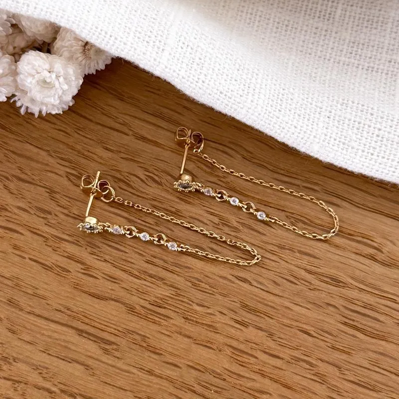 Boucles d'oreilles "Chainy" plaqué or