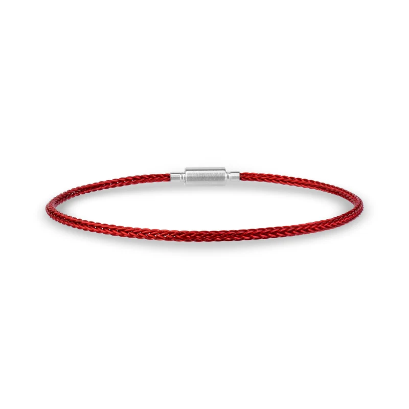 Bracelet de protection en argent avec cordon rouge