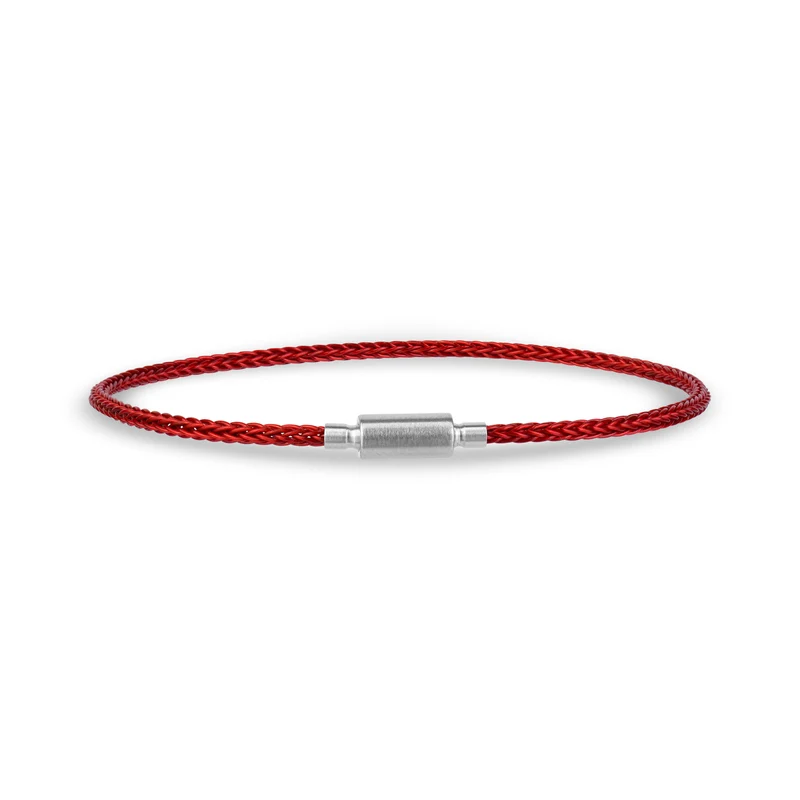 Bracelet de protection en argent avec cordon rouge