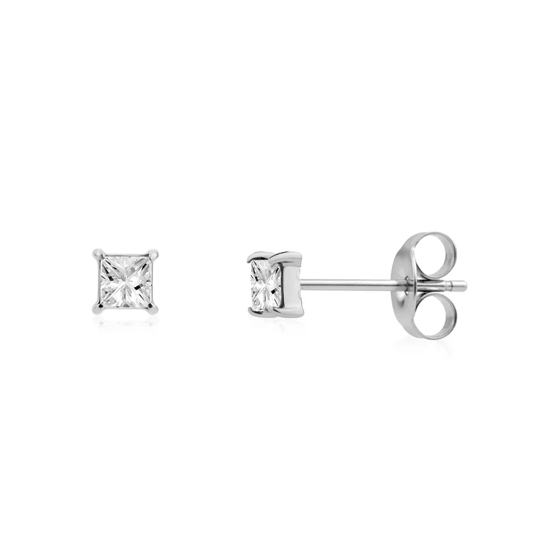Mini-boucles d'oreilles carrées à 4 branches