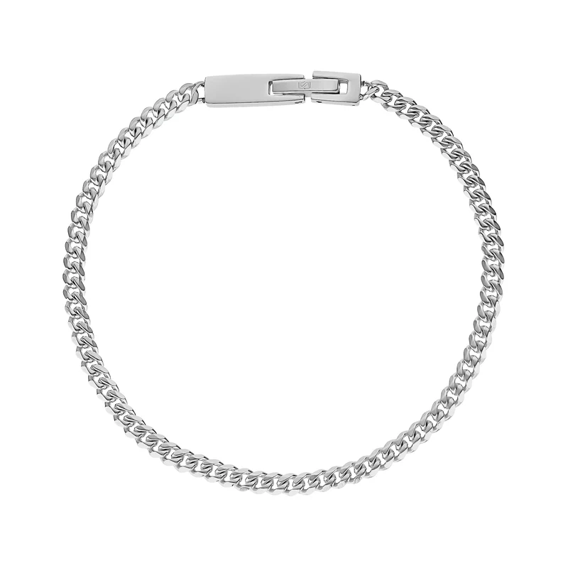 Bracelet à maillons cubains gravés 3,5 mm