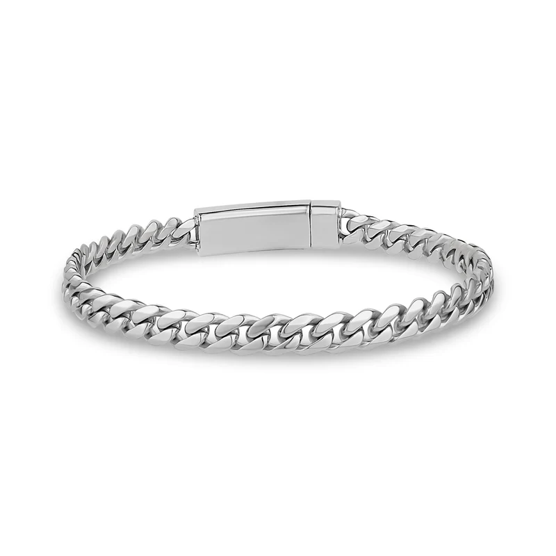 Bracelet à maillons cubains de 5 mm avec fermoir à cliquet