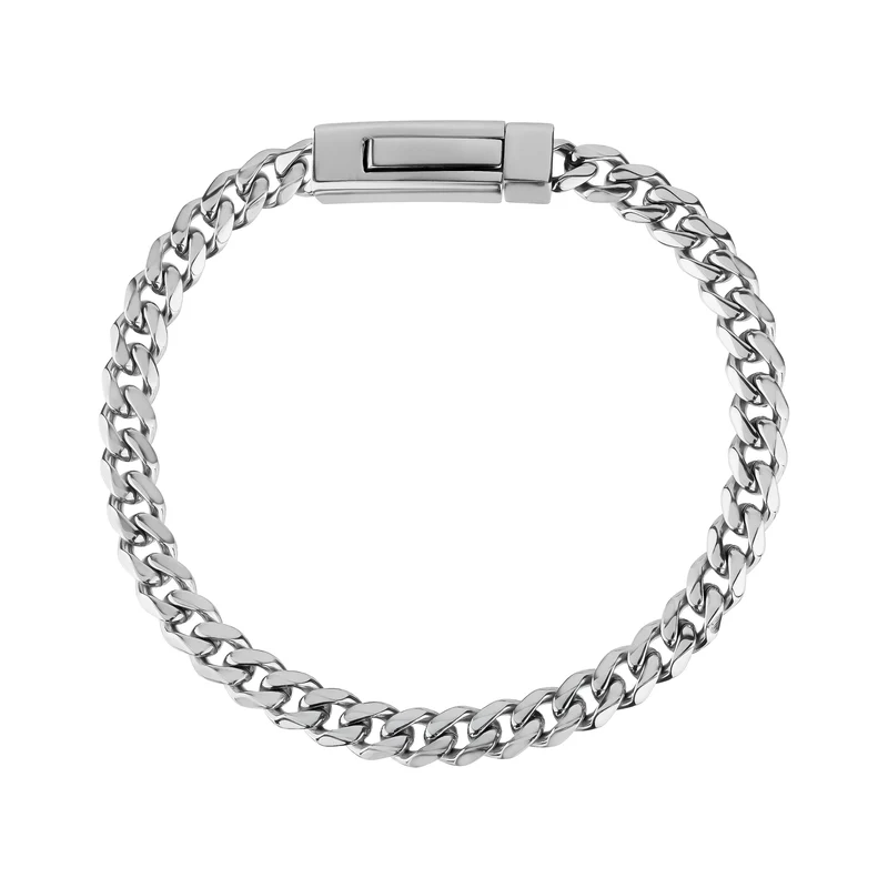 Bracelet à maillons cubains de 5 mm avec fermoir à cliquet