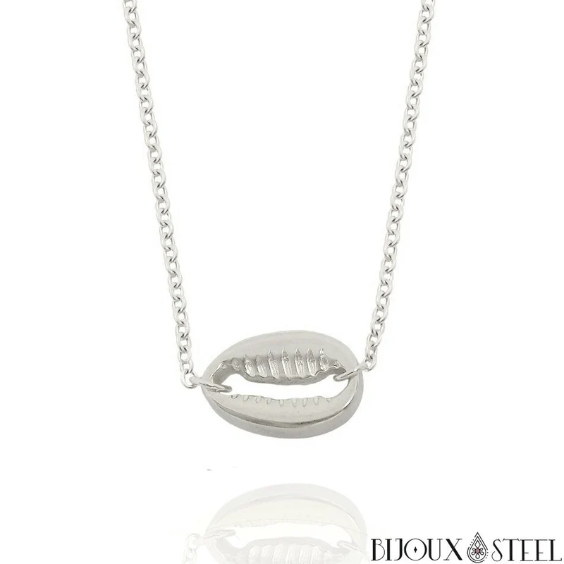 Collier coquillage en acier inoxydable