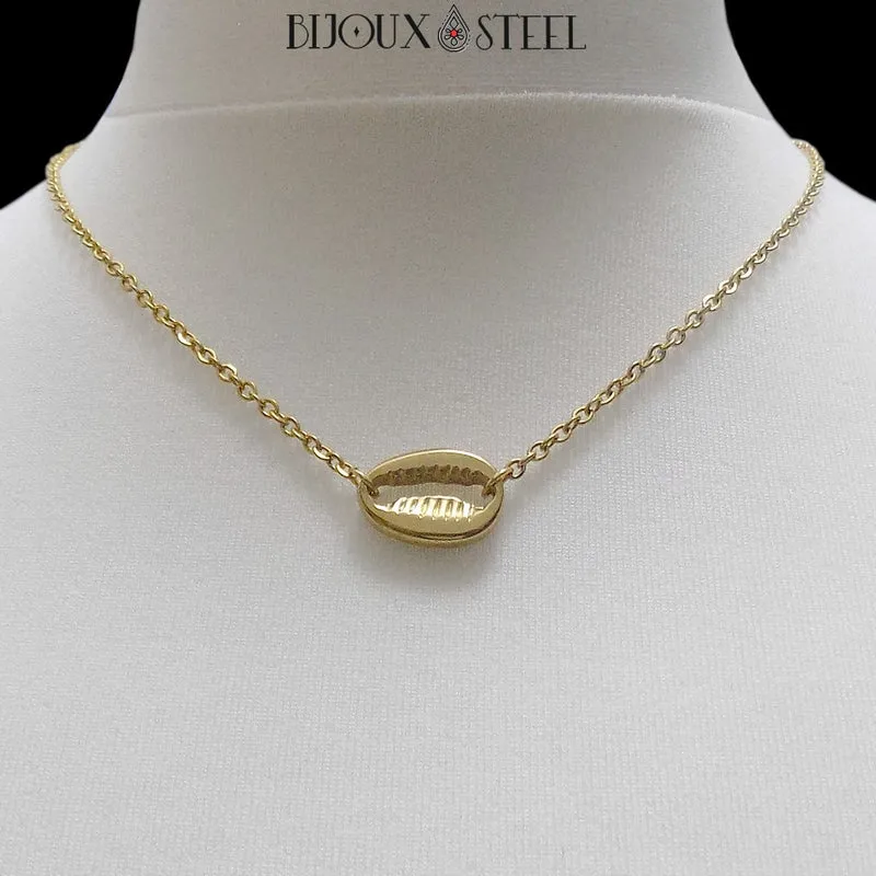 Collier coquillage en acier inoxydable