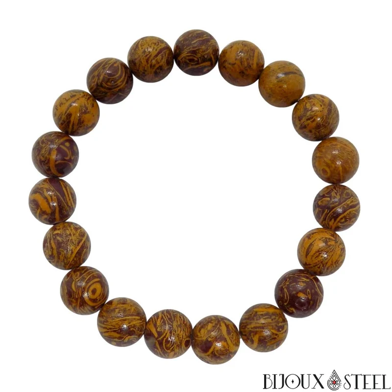 Bracelet en perles de jaspe éléphant 10mm