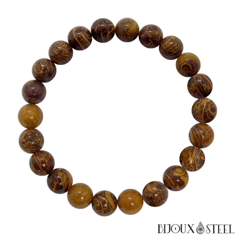 Bracelet en perles de jaspe éléphant 8mm